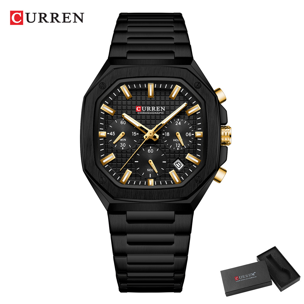 CURREN 高級スクエアクロノ腕時計男性用クラシックデザイ - Mens Fashion Watch のレビューと価格