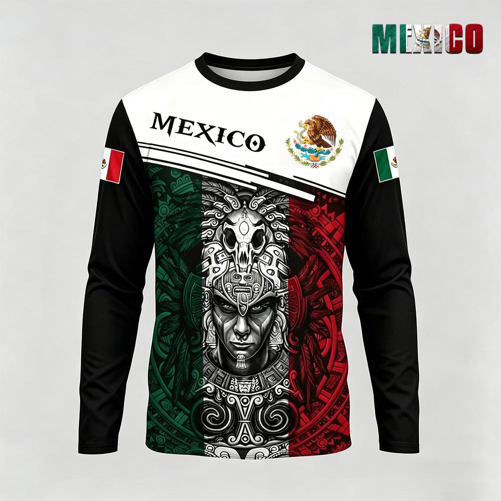 メキシコテーマプリント長袖 Tシャツファッションカジュアルメ - Mens Fashion Mexico のレビューと価格