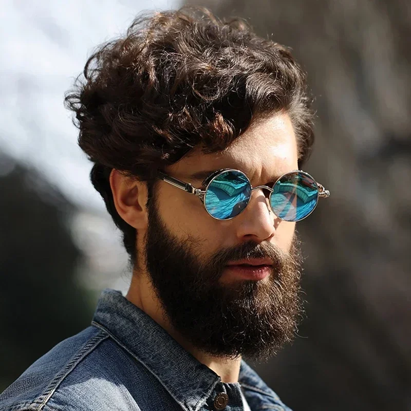 ファッションスポーツクラシックサングラス スチームパンクアイ - Men'S Fashion Round Glasses のレビューと価格