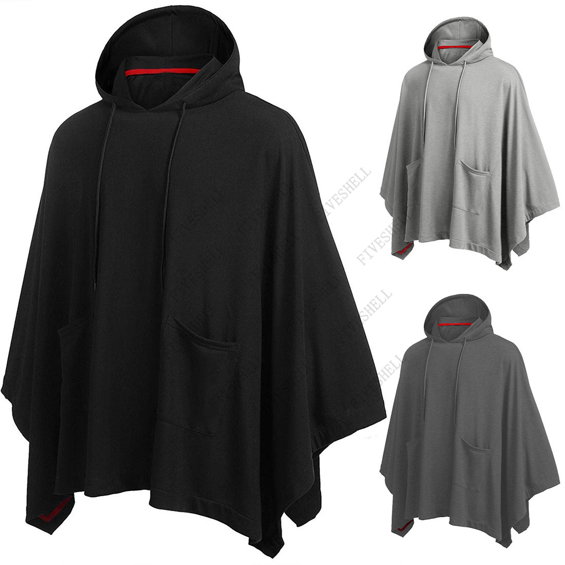 フード付きスウェットシャツ,フード付きスウェットシャツ,ケー - Mens Fashion Poncho のレビューと価格