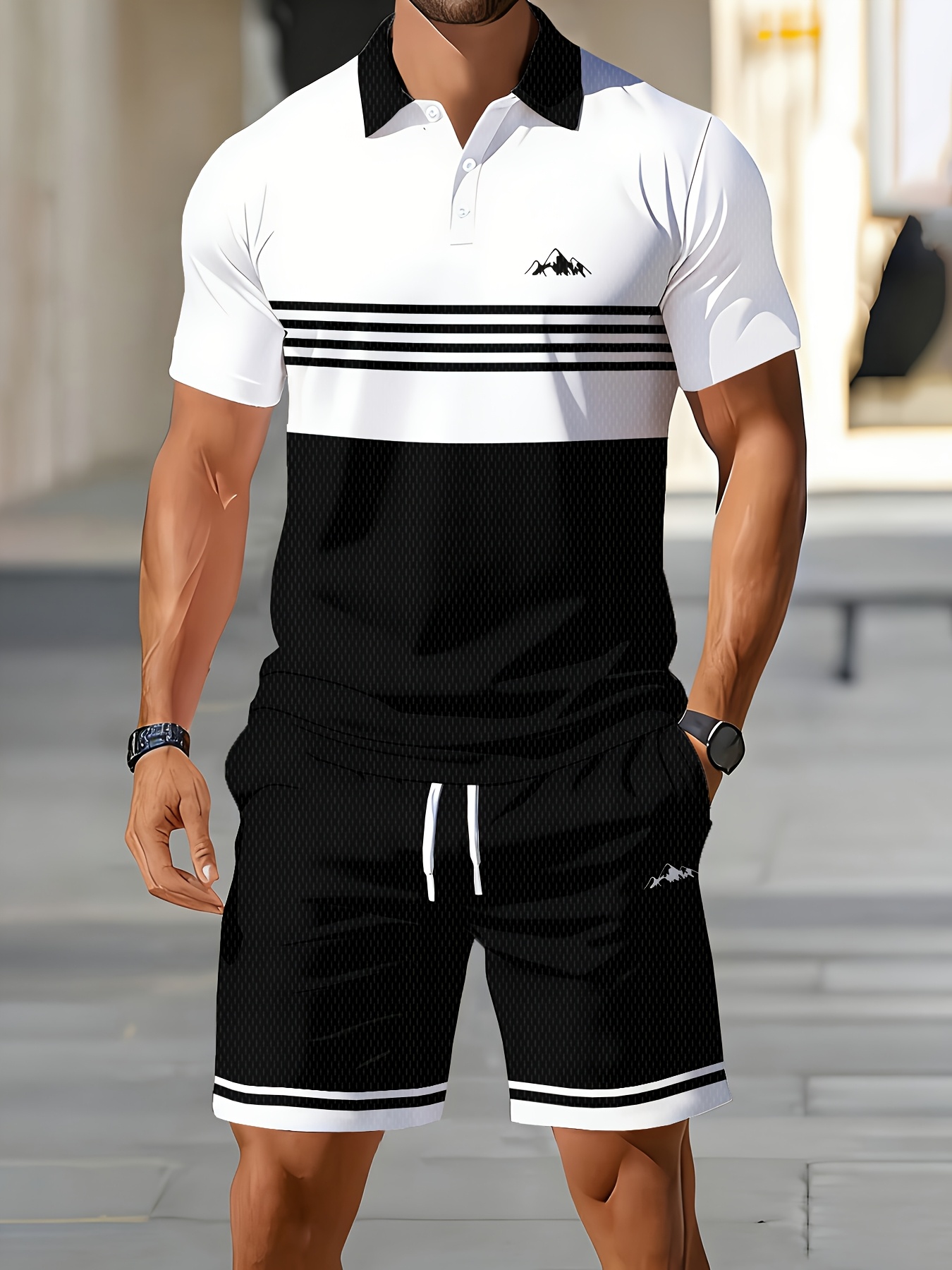 2026年夏メンズポロシャツセット - 3Dプリントデザイン - Men'S Fashion Polo Shirt のレビューと価格