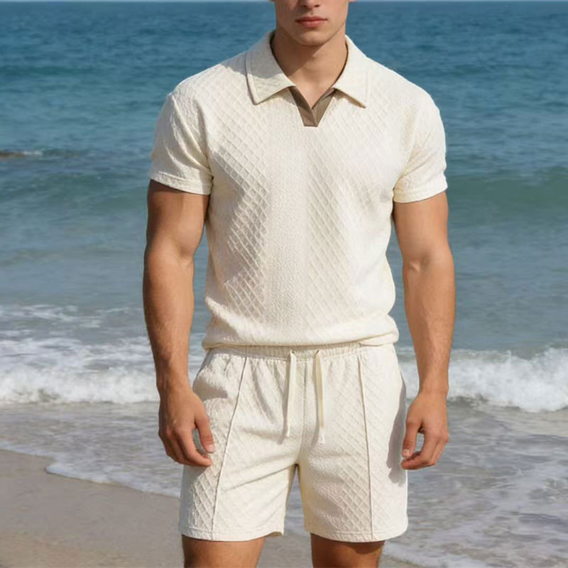 2026年夏100kgメンズスーツ無地ワッフルラペルスリムフ - Men'S Fashion Formal のレビューと価格
