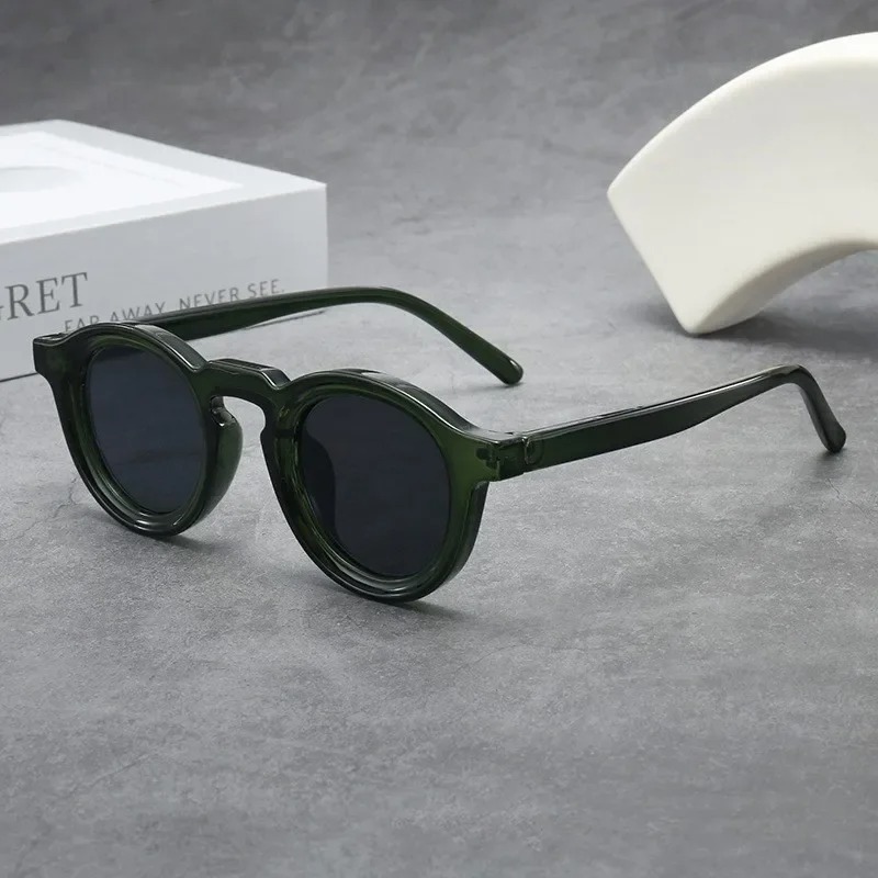 高品質ラウンドサングラス女性男性パンクシェードレトロトレンド - Men'S Fashion Round Glasses のレビューと価格