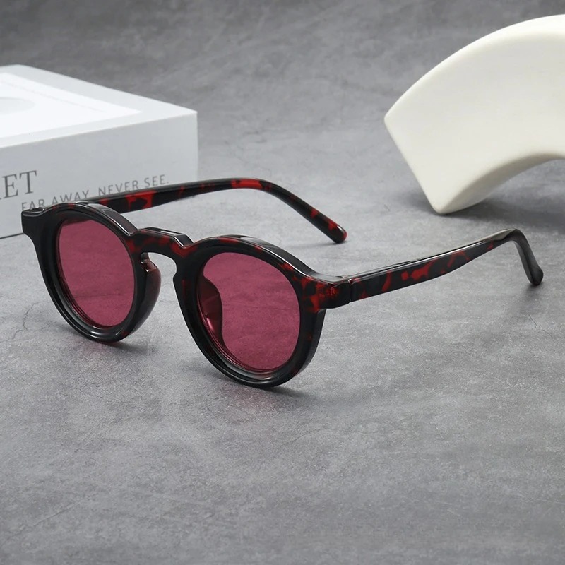 高品質ラウンドサングラス女性男性パンクシェードレトロトレンド - Men'S Fashion Round Glasses のレビューと価格